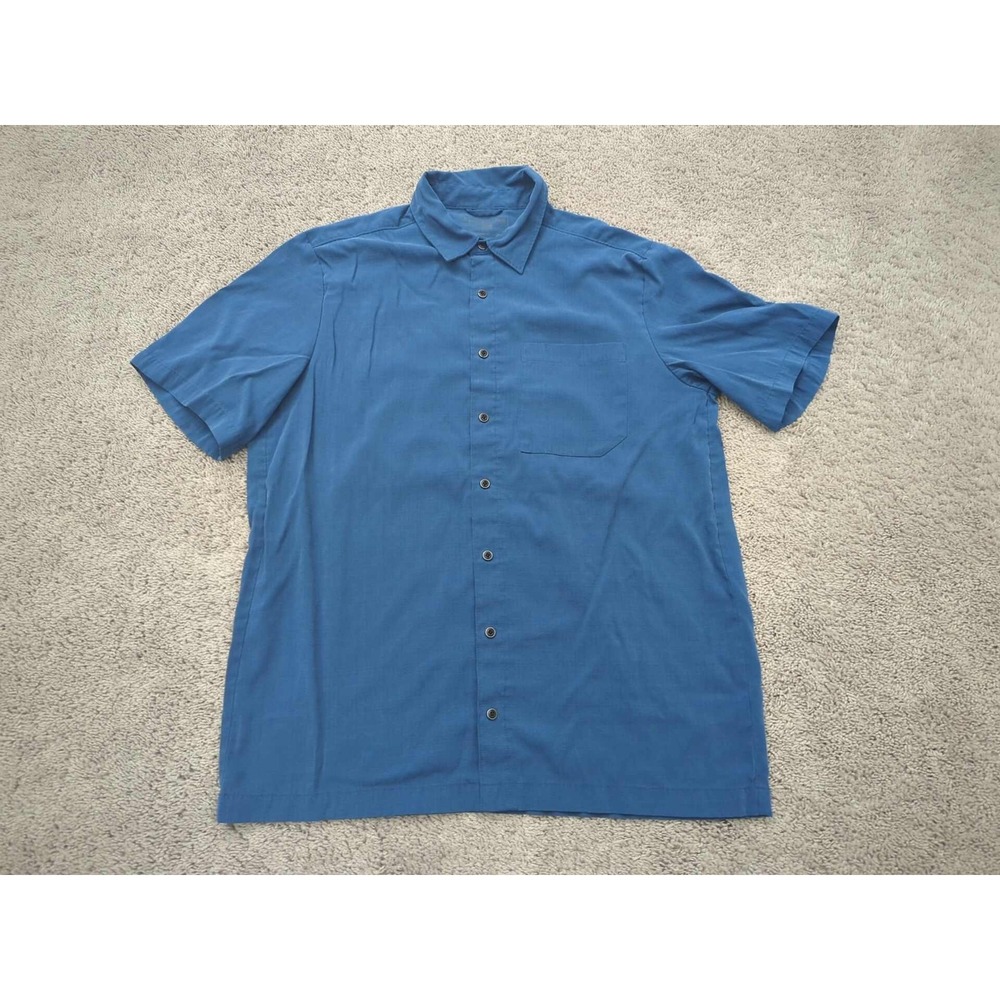 5.11 Tactical Shirt Mens Medium Blue‎ Short Sleeve Button Up Modal Blend Casual